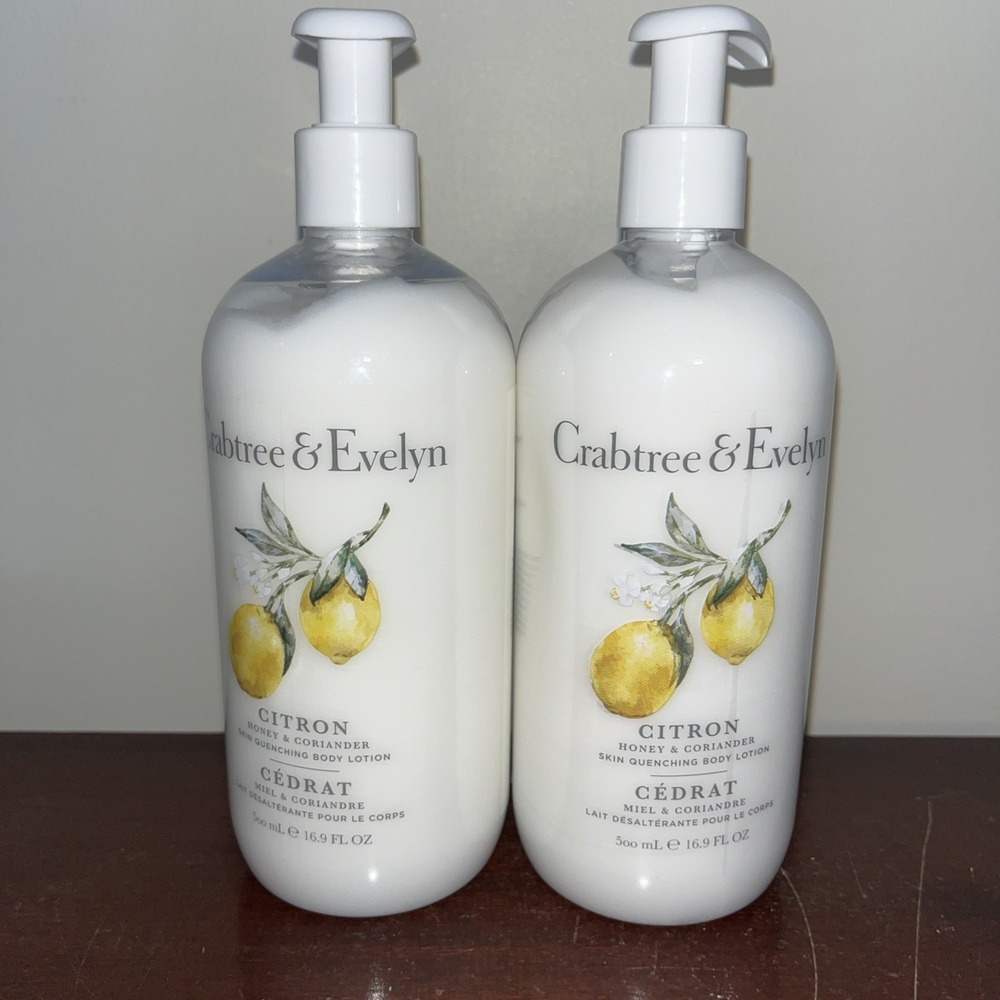 2X Crabtree & Evelyn Citron Honey Coriander Skin Quenching Body Lotion 16.9oz‎